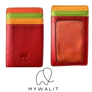 💲💳Leather Credit Card Case Holder Multicolor Red/Orange/Green/Yellow | MyWalit